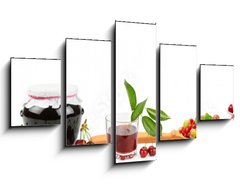 Obraz 5D ptidln - 125 x 70 cm F_GS165225169 - Panoramic wide collage for skinali. Fruit, drinks, healthy food. Isolated on white
