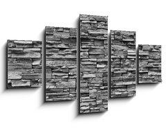 Obraz 5D ptidln - 125 x 70 cm F_GS165501117 - White brick stone wall.