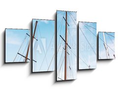 Obraz 5D ptidln - 125 x 70 cm F_GS166856176 - Masts of sailboat and blue sky - Story plachetnice a modr oblohy