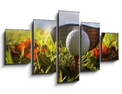 Obraz   Golf club and ball in grass, 125 x 70 cm