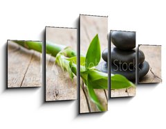 Obraz 5D ptidln - 125 x 70 cm F_GS176854248 - Hot stone with bamboo
