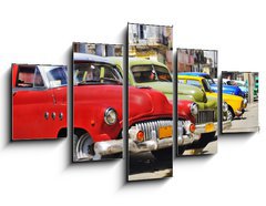 Obraz ptidln 5D - 125 x 70 cm F_GS18821372 - Colorful Havana cars