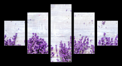Obraz 5D ptidln - 125 x 70 cm F_GS188691240 - Bunch of dry lavender flowers on rustic background top view mock