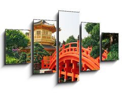 Obraz 5D ptidln - 125 x 70 cm F_GS19109853 - Gold pavilion in Chinese garden