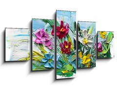 Obraz 5D ptidln - 125 x 70 cm F_GS196641998 - Abstract oil painting of  flower.