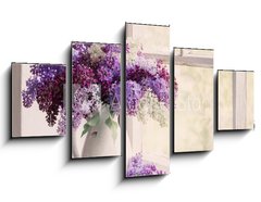 Obraz 5D ptidln - 125 x 70 cm F_GS200078828 - lilac in jug on old windowsill background