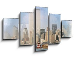 Obraz 5D ptidln - 125 x 70 cm F_GS202903313 - Digital artwork illustration of the World Trade Center on February 1988