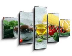 Obraz 5D ptidln - 125 x 70 cm F_GS205580599 - Italian food background with different types of pasta, health or vegetarian concept.