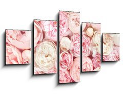 Obraz 5D ptidln - 125 x 70 cm F_GS215246503 - Summer blossoming delicate rose on blooming flowers festive background, pastel and soft bouquet floral card