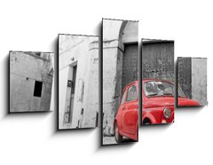 Obraz ptidln 5D - 125 x 70 cm F_GS21804795 - Red Classic Car. - erven klasick auta.