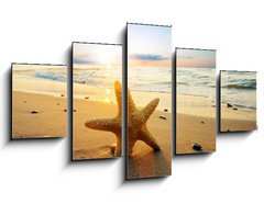 Obraz ptidln 5D - 125 x 70 cm F_GS21858060 - Starfish on the beach - Hvzdice na pli