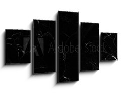 Obraz 5D ptidln - 125 x 70 cm F_GS222555558 - Black marble natural pattern for background, abstract natural marble black and white, black marble stone. high resolution marble