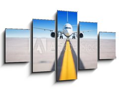 Obraz 5D ptidln - 125 x 70 cm F_GS223752961 - modern aircraft on a runway - modern letadlo na drze