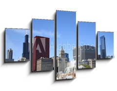 Obraz ptidln 5D - 125 x 70 cm F_GS22647001 - Chicago Skyline and Fountain