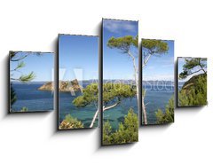 Obraz ptidln 5D - 125 x 70 cm F_GS24971446 - PINS MARITIMES, PLAGE DE LA PALUD, ROCHER DU RASCAS, PORT-CROS,