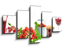Obraz 5D ptidln - 125 x 70 cm F_GS272522688 - Panoramic collage fruit, drinks, ice cream