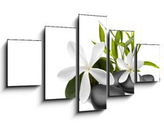 Obraz   Spa still life with white flowers, 125 x 70 cm