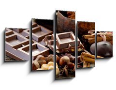 Obraz ptidln 5D - 125 x 70 cm F_GS28180973 - chocolate with ingredients-cioccolato e ingredienti - okolda se slokami