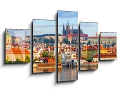 Obraz   Prague panorama with Charles Bridge and Prague Castle at background, Czech Republic, 125 x 70 cm