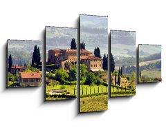 Obraz 5D ptidln - 125 x 70 cm F_GS29789436 - Toskana Weingut - Tuscany vineyard 03