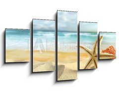 Obraz ptidln 5D - 125 x 70 cm F_GS30407391 - Starfish on the Beach - Hvzdice na pli