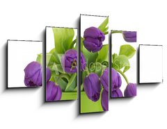 Obraz ptidln 5D - 125 x 70 cm F_GS30636217 - bunch of violet tulips