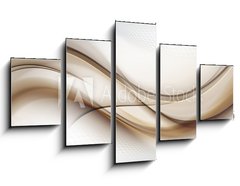 Obraz 5D ptidln - 125 x 70 cm F_GS306523545 - Grey white halftone background with brown blurred abstract waves.