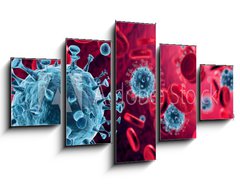 Obraz 5D ptidln - 125 x 70 cm F_GS320670095 - Corona Virus In Red Artery