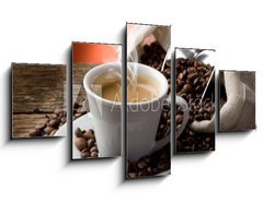 Obraz   hot coffee  caffe fumante, 125 x 70 cm