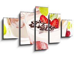 Obraz 5D ptidln - 125 x 70 cm F_GS32314746 - Dessert mit Erdbeeren