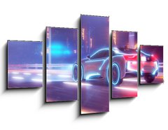 Obraz   Future car going on the road 3d illustration, 125 x 70 cm