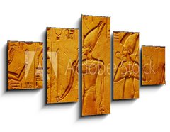 Obraz 5D ptidln - 125 x 70 cm F_GS334138862 - Ancient Egypt hieroglyphics with pharaoh and ankh