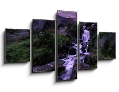 Obraz 5D ptidln - 125 x 70 cm F_GS334290929 - Snowdonia National Park sunrise, waterfall cascades with views of Afon Lloer