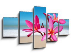 Obraz 5D ptidln - 125 x 70 cm F_GS33453056 - Plumeria flowers on the beach