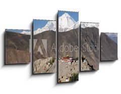 Obraz   Buddhist Monastery and Dhaulagiri peak, Nepal, 125 x 70 cm