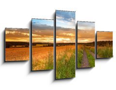 Obraz ptidln 5D - 125 x 70 cm F_GS33827076 - A sunset photo of road and countryside