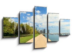 Obraz ptidln 5D - 125 x 70 cm F_GS35123236 - Lake Michigan lakeshore trail in Chicago