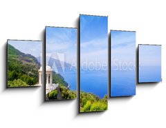 Obraz 5D ptidln - 125 x 70 cm F_GS35407410 - es Galliner gazebo in Son Marroig over Majorca sea