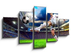 Obraz ptidln 5D - 125 x 70 cm F_GS36187224 - Football player on field of stadium