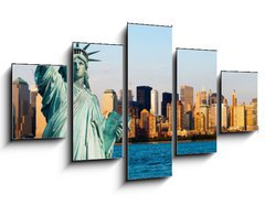 Obraz 5D ptidln - 125 x 70 cm F_GS36398482 - New York Manhattan statue de la Libert