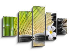 Obraz 5D ptidln - 125 x 70 cm F_GS36716106 - spa stones,bamboo  with frangipani