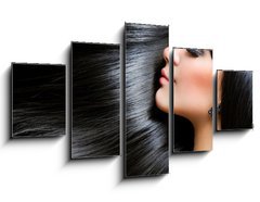 Obraz   Beautiful Brunette Girl. Healthy Long Hair, 125 x 70 cm