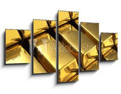 Obraz 5D ptidln - 125 x 70 cm F_GS38307861 - Stacks of gold bars - Stohy zlatch ty