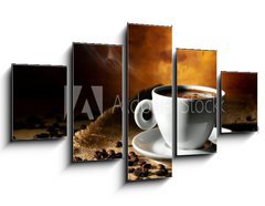 Obraz 5D ptidln - 125 x 70 cm F_GS38936465 - coffee cup with coffee beans