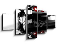 Obraz 5D ptidln - 125 x 70 cm F_GS39752325 - Black car reflected