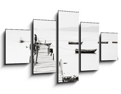 Obraz   Lonely pier along the coast, low saturation image., 125 x 70 cm