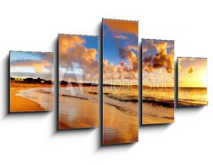 Obraz 5D ptidln - 125 x 70 cm F_GS40275471 - beautiful sunset on the  beach