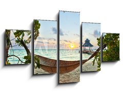 Obraz 5D ptidln - 125 x 70 cm F_GS40728385 - Hammock and sunset