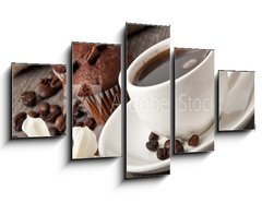 Obraz 5D ptidln - 125 x 70 cm F_GS40771810 - cup of coffee and chocolate cake