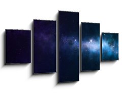 Obraz 5D ptidln - 125 x 70 cm F_GS41509014 - blue and purple nebula - modr a fialov mlhovina